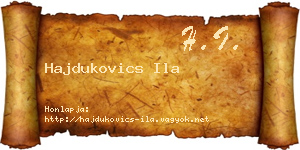 Hajdukovics Ila névjegykártya